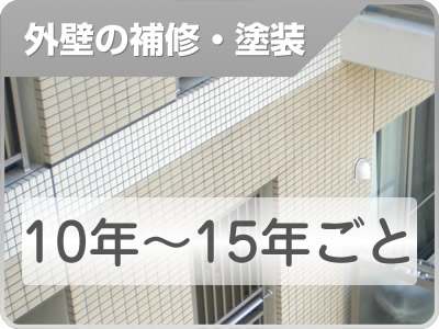 外壁の補修・塗装は10～15年ごと